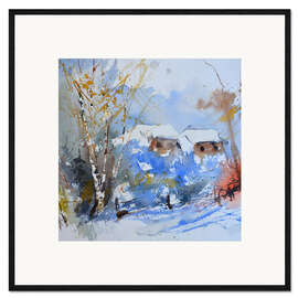 Gerahmter Kunstdruck Schneereicher Winter