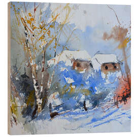 Holzbild Schneereicher Winter