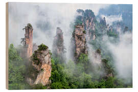 Cuadro de madera Rocks in Zhangjiajie National Park, China - Jan Christopher Becke
