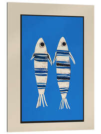 Gallery Print Minimaler Fisch auf Blau