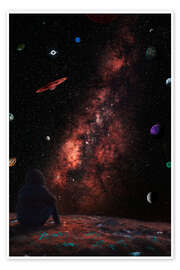 Wandbild Staunen über die Planeten des Universums - Gen Z