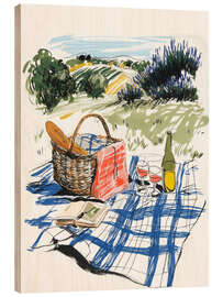 Holzbild Französisches Picknick