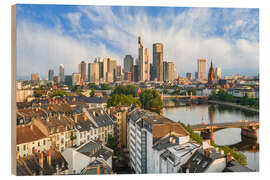 Holzbild Frankfurt in der Morgensonne - Michael Valjak