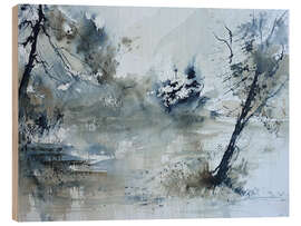 Holzbild Nebliges Wasser - Pol Ledent