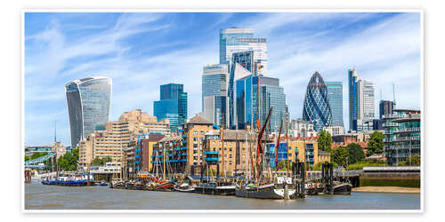 Poster Modern skyline of London with maritime flair
