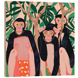 Holzbild Jungle Trio