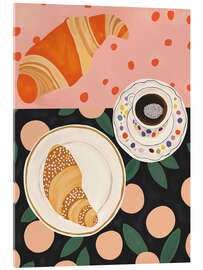 Acrylglasbild Kaffee und Croissant - Artsy Sesta