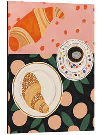 Alubild Kaffee und Croissant - Artsy Sesta