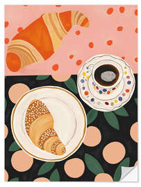 Wandsticker Kaffee und Croissant - Artsy Sesta