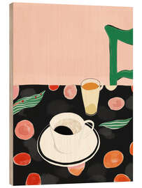 Holzbild Morgenkaffee