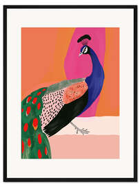 Gerahmter Kunstdruck Schöner Pfau