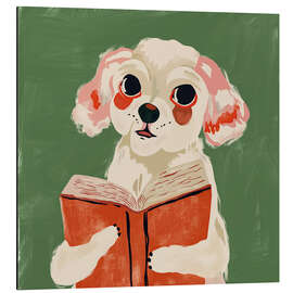 Alubild Bücherwurm-Welpe