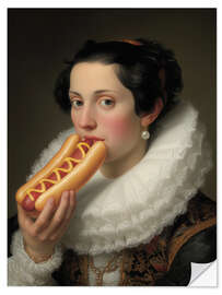 Wandsticker Hot Dog Herzogin - Barock Fast Food