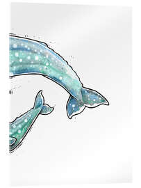 Tableau en verre acrylique Gray whale with calf II - Stephanie W.