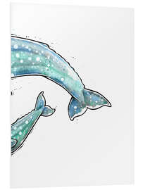 Hartschaumbild Grauwal mit Kalb II - Stephanie W.