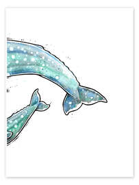 Tableau Gray whale with calf II - Stephanie W.