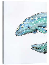 Leinwandbild Grauwal mit Kalb I - Stephanie W.