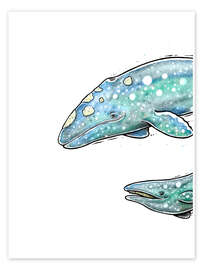 Tableau Gray whale with calf I - Stephanie W.