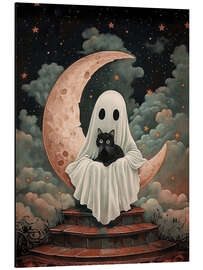 Alubild Geist und schwarze Katze