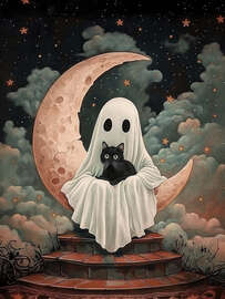 Magnettafel Geist und schwarze Katze