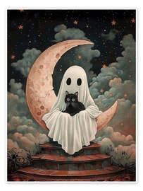 Póster Ghost and black cat