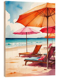 Holzbild Entspannte Tage am Strand - Ohkimiko