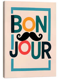 Leinwandbild Bonjour mit Schnurrbart - nobelart