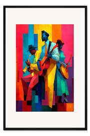 Gerahmter Kunstdruck Soulful Sounds - Kubistische Musik