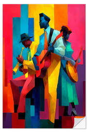 Wandsticker Soulful Sounds - Kubistische Musik