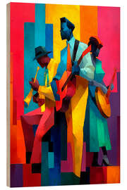 Holzbild Soulful Sounds - Kubistische Musik