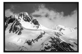 Gerahmter Kunstdruck Schneebedeckte Berge im Tauferer Ahrntal, Südtirol