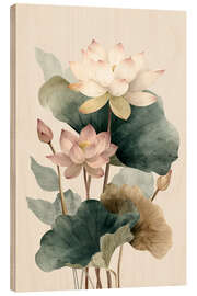 Holzbild Tanzender Lotus