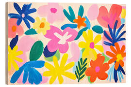 Holzbild Florale Formen, freudige Bewegung - Andrea Haase