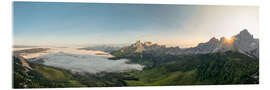 Acrylglasbild Gosaukamm in den Alpen bei Sonnenaufgang - Dieter Meyrl