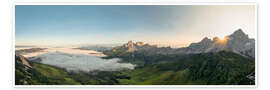 Wandbild Gosaukamm in den Alpen bei Sonnenaufgang - Dieter Meyrl