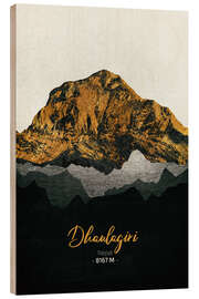Holzbild Dhaulagiri, Nepal - Tobias Roetsch