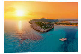 Alubild Segelboot bei Sonnenuntergang in Griechenland - pixelliebe