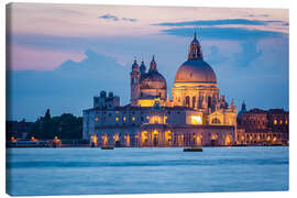 Leinwandbild Santa Maria della Salute in Venedig am Abend