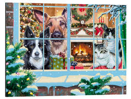 Alubild Die Haustiere warten auf den Santa Claus