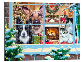 Gallery Print Die Haustiere warten auf den Santa Claus