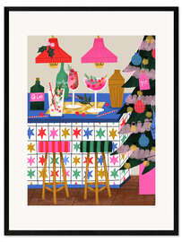 Gerahmter Kunstdruck Weihnachten an der Bar