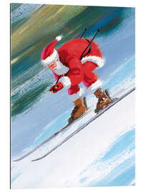 Gallery Print Santa Skiing