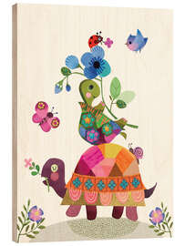 Holzbild Niedliche Schildkröten