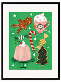 Gerahmter Kunstdruck Weihnachtssüßigkeiten