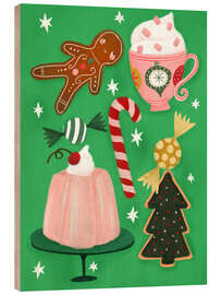 Holzbild Weihnachtssüßigkeiten