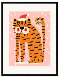 Gerahmter Kunstdruck Weihnachtstiger I