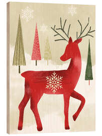Holzbild Weihnachtshirsch