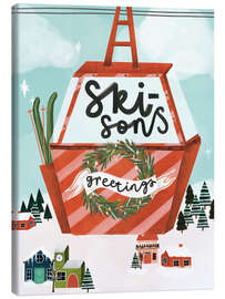 Leinwandbild Ski-sons greetings - Lucy Hook