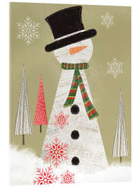 Acrylglasbild Schneemann mit Hut