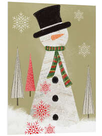 Hartschaumbild Schneemann mit Hut